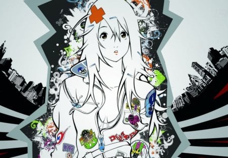 Abstract Anime - black, colorful, white, cant think of a fourth