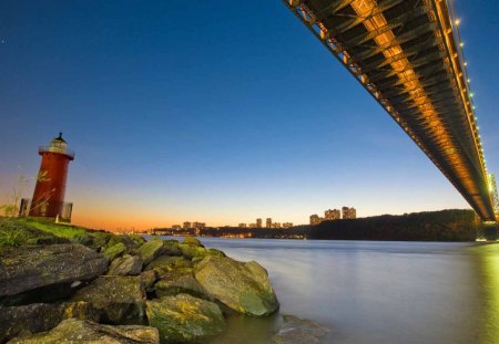 under the bridge - architecture, bridge, outdoors, river