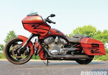 Long Haul V-ROD - hd, black, bike, red