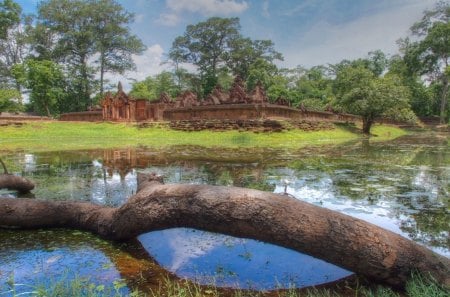 Temple - temple, lake, temples, nature