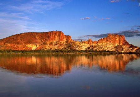 Rainbow Valley - valley, rainbow, lake, landscape, reserve, conservation