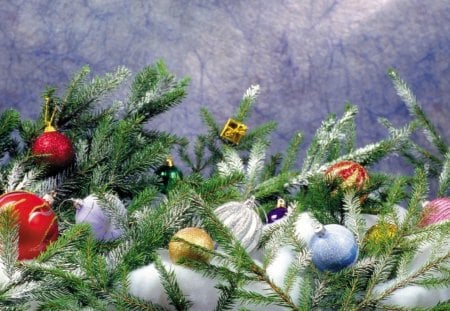 Christmas baubles - xmas, snow, winter, christmas baubles, christmas, baubles