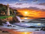 Lighthouse at sunset