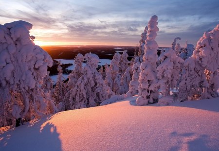 Winter - iarna, apus, soare, laponia