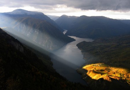 River through the Mountains - mountains, through, river