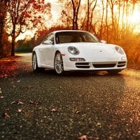 Porsche 911 in the autumn forest