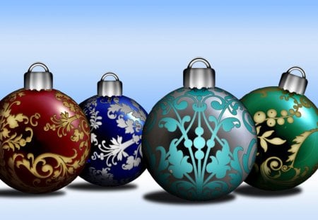 Christmas Balls - blue ball, christmas balls, red ball, christmas ball, green ball