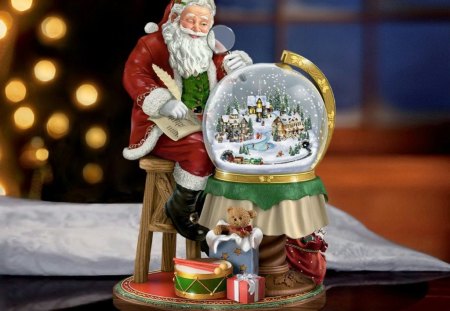 Before the Christmas - globe, fun, gifts, beautiful, lovely, joy, santa claus, christmas, world, holiday, new year, lights, painting, nice, houses, vilalge