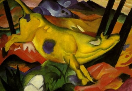 Franz Marc - Yellow Cow 1911 - germany, painting, expressionist, twentieth century