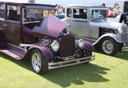 1929 Ford - headlights, purple, ford, black, photography, tires