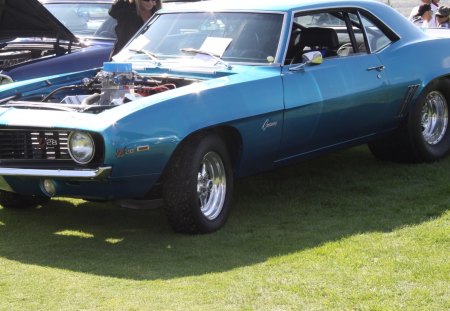 1967 Chevrolet Camaro Z/28 - silver, chevrolet, engine, photography, tires, blue