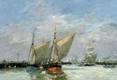 Eugene Boudin - Trouville, The Jetties, High Tide