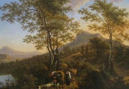 Willem de Heusch - Italian Landscape with Peasants - painting, seventeenth century, italy, dutch