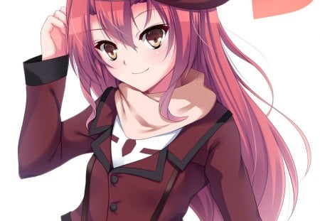 Anime - hat, anime, blush, heart