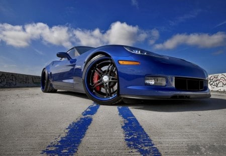 Blue Chevrolet Corvette - cars, chevrolet, corvette, blue