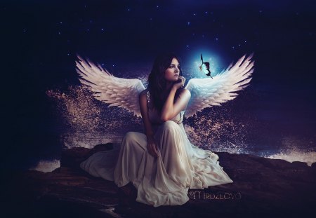 El tiempo a solas - fantasy, angel, magical, wings