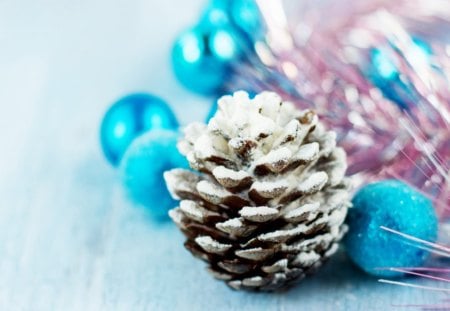 Christmas decoration with Cone - christmas, cone, decoration, blue