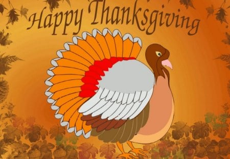 Happy Thanksgiving - thanksgiving, fall, holiday, turkey, leaves, autumn