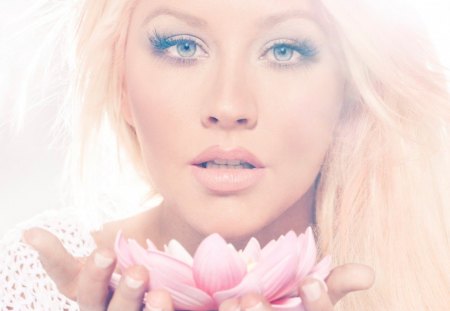 Christina Aguilera Lotus - lotus, christina, beautiful, aguilera, flower