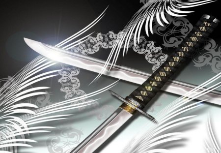 Katana - cool, katana, sword, gray, cg