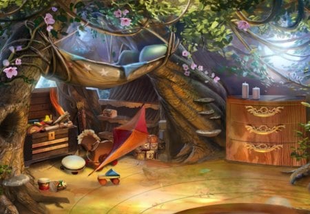 Elf AJs Bedroom - house, fantasy, tree, kid safe