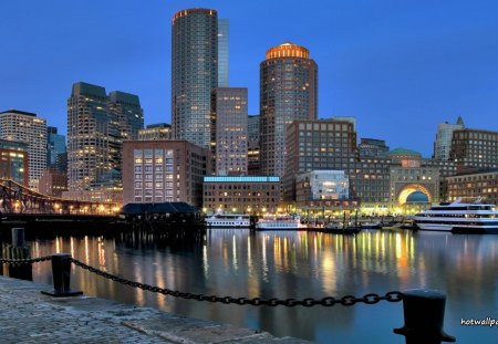 Boston Skyline - city, modern, skyline, boston