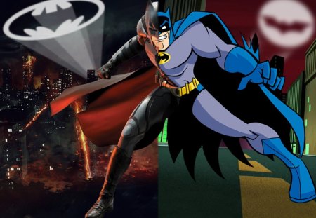 Batman of Two Worlds - batman, gotham, batsignal, cartoon