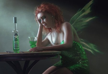 Green Fairy - green, drink, fairy, fantasy