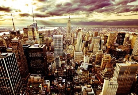 New York at Twilight (panorama) - architecture, people, skyscrapers, other, entertainment