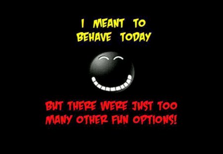 I meant to behave today