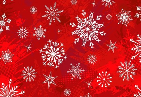 Snow Flakes - white, red, winter, snowflakes