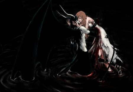 Ulquiorra & Inoue - 4, black, schiffer, orihime, inoue, bleach, ulquiorra, espada