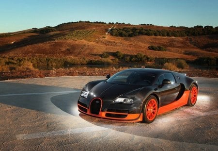 Orange Bugatti Veyron - veyron, orange, bugatti, cars