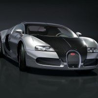 Bugatti Veyron on a black background