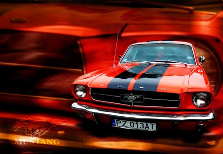 Ford Mustang - cars, ford, orange, mustang