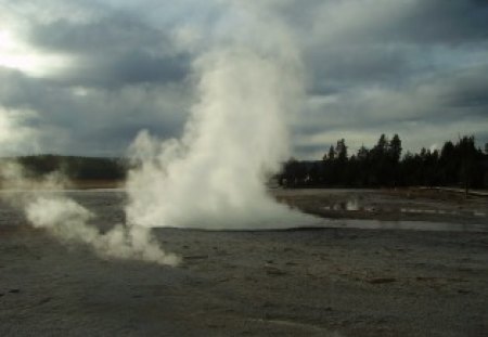 Yellowstone - steam, yellowstone, gusher, geyser