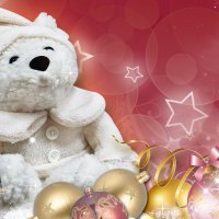 White Teddy Christmas New Year