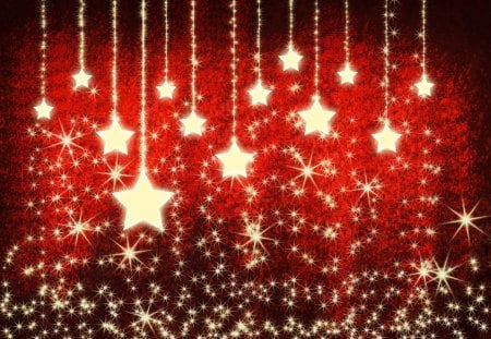 Christmas stars - holiday, satr, christmas, red