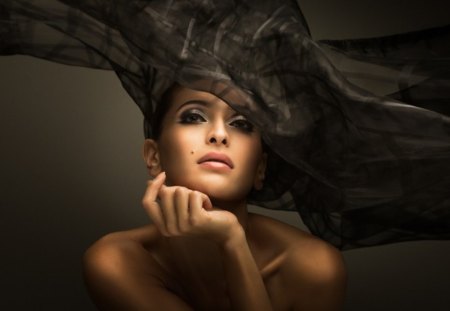 Elegant - hat, black, elegant, woman