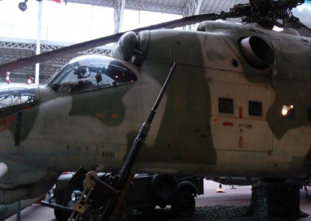 Hind Gunship - hind, gunship, museum, russian helicopter