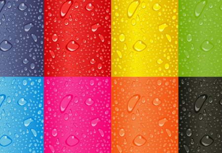 Colors - abstract, raindrops, colors, wallpaper