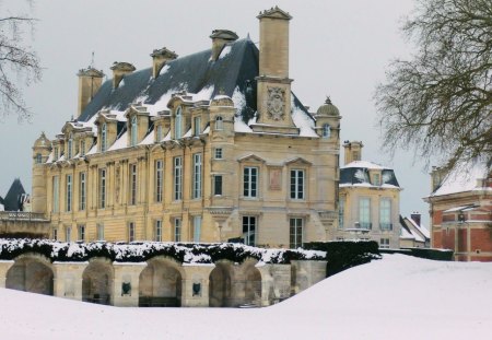 ~Chateau~ - french, cold, chateau, france, snow, winter