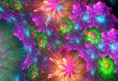 Fractal Flowers - colorful, fractal, flowers, fantasy