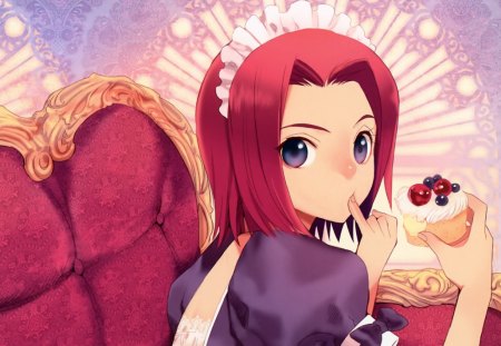 Stadtfeld Kallen - cupcake, girl, anime, maid, code geass