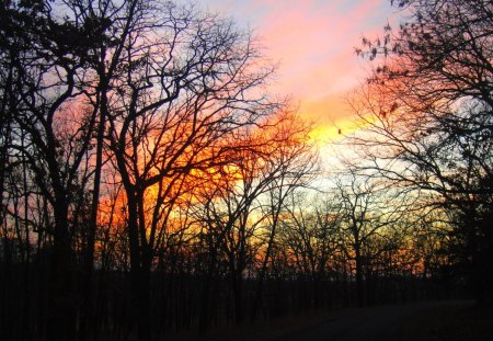 sunset - nature, sky, sunset, hiking