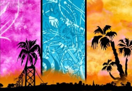 Palms - palms, colors