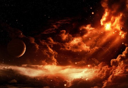 universe  - universe, stars, wallpaper, fire, hearth, hd, nature, beautiful, clouds, colors