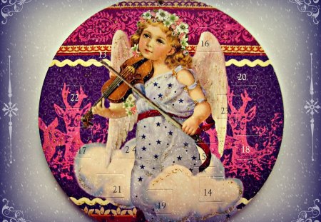 ♥     .*.*.*.Advent Calendar (backside).*.*.*.     ♥ - clouds, abstract, advent, calendar, violin, angel, love, christmas, fantasy, wings, xmas