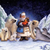 Santa at the North Pole