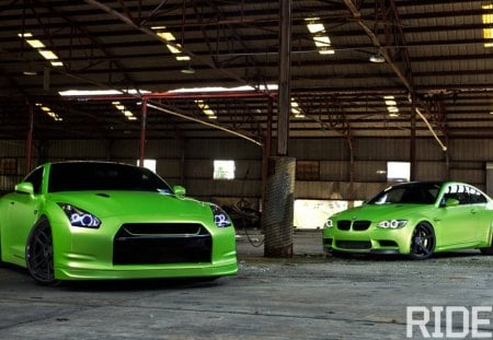 The Big Green - bmw, cars, black wheels, nissan